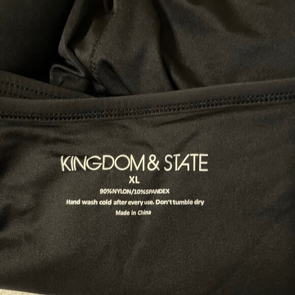 Ruffle Bandeau Bikini Swimsuit Top in Black Size XL - Picture 5 of 5